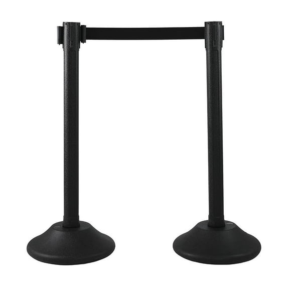 Round Velour with Gold Plated Polished Brass Snap Hook Flexzion Velvet Stanchion Rope 5FT, 1 Pack 1.5 Thick Black Cord for Ball Crown Top Style Barriers Post Crowd Queue Line Safe Control